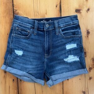 Hollister Blue Ripped Denim Shorts